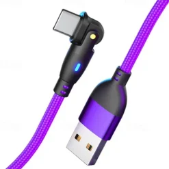 180 Elbow Data Cable Rotating Charging Cable QC3.0 Fast Charging Protocol 3A5A Current Suitable For Type-C Android Phones