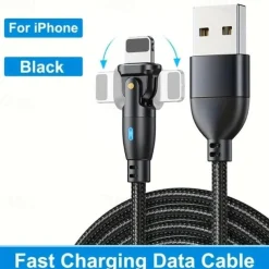 180 Elbow Data Cable Rotating Charging Cable QC3.0 Fast Charging Protocol 3A5A Current Suitable For Type-C Android Phones