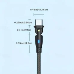 180 Elbow Data Cable Rotating Charging Cable QC3.0 Fast Charging Protocol 3A5A Current Suitable For Type-C Android Phones