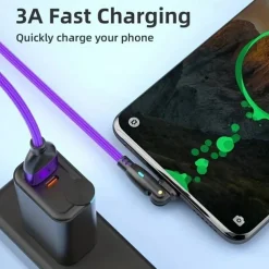 180 Elbow Data Cable Rotating Charging Cable QC3.0 Fast Charging Protocol 3A5A Current Suitable For Type-C Android Phones