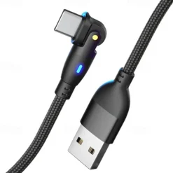 180 Elbow Data Cable Rotating Charging Cable QC3.0 Fast Charging Protocol 3A5A Current Suitable For Type-C Android Phones