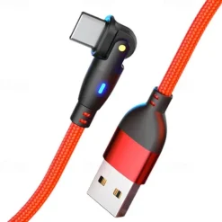 180 Elbow Data Cable Rotating Charging Cable QC3.0 Fast Charging Protocol 3A5A Current Suitable For Type-C Android Phones