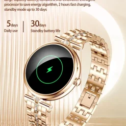 696 AK73 Smart Watch 1.28 inch Smart Band Fitness Bracelet Bluetooth Pedometer Call Reminder Sleep Tracker Compatible with Android iOS Women Hands-Free Calls Message Reminder IPX-0 40mm Watch Case