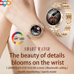 696 AK73 Smart Watch 1.28 inch Smart Band Fitness Bracelet Bluetooth Pedometer Call Reminder Sleep Tracker Compatible with Android iOS Women Hands-Free Calls Message Reminder IPX-0 40mm Watch Case