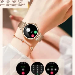 696 AK73 Smart Watch 1.28 inch Smart Band Fitness Bracelet Bluetooth Pedometer Call Reminder Sleep Tracker Compatible with Android iOS Women Hands-Free Calls Message Reminder IPX-0 40mm Watch Case