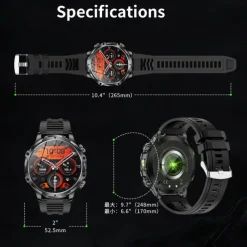 696 AK75 Smart Watch 1.85 inch Smart Band Fitness Bracelet Bluetooth Pedometer Call Reminder Sleep Tracker Compatible with Android iOS Men Hands-Free Calls Message Reminder Step Tracker IPX-0 52mm