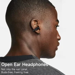 2023 Arrival NEW Bone Conduction Earphone Bluetooth 5.2 Ear Clip on Ear Earring Wireless Headphones Sports Headsets Ear Hook with Mic Sports Headphones and Not Falling Auricolare Bluetooth