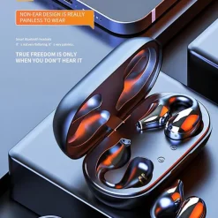 2023 Arrival NEW Bone Conduction Earphone Bluetooth 5.2 Ear Clip on Ear Earring Wireless Headphones Sports Headsets Ear Hook with Mic Sports Headphones and Not Falling Auricolare Bluetooth