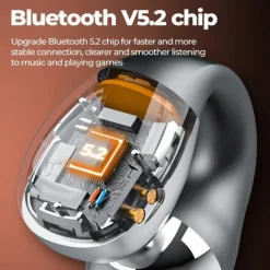 2023 Arrival NEW Bone Conduction Earphone Bluetooth 5.2 Ear Clip on Ear Earring Wireless Headphones Sports Headsets Ear Hook with Mic Sports Headphones and Not Falling Auricolare Bluetooth