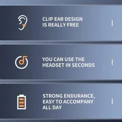 2023 Arrival NEW Bone Conduction Earphone Bluetooth 5.2 Ear Clip on Ear Earring Wireless Headphones Sports Headsets Ear Hook with Mic Sports Headphones and Not Falling Auricolare Bluetooth