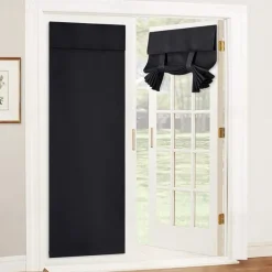 100% Blackout French Door Curtains, Privacy Door Curtains for Window, Room Darkening Blinds, Thermal Insulated Window Shades for Bedroom, 1 Panel