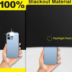 100% Blackout Shades Blind Curtains Window Cover,DIY Cut to Any Size or Shape,Hook & Loop Tabs,Portable Bags for Travel,Light & UV Blocking for House,Baby Nursery,Apartment