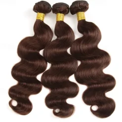 2# Body wave Human Hair Bundles Brazilian Brown Hair Weaving Bundles Brown Hair Extension Remy Chocolate Bone Human Hair 3PCS