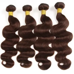 2# Body wave Human Hair Bundles Brazilian Brown Hair Weaving Bundles Brown Hair Extension Remy Chocolate Bone Human Hair 3PCS