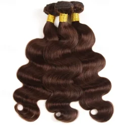 2# Body wave Human Hair Bundles Brazilian Brown Hair Weaving Bundles Brown Hair Extension Remy Chocolate Bone Human Hair 3PCS