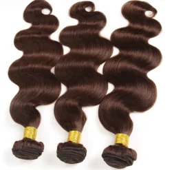 2# Body wave Human Hair Bundles Brazilian Brown Hair Weaving Bundles Brown Hair Extension Remy Chocolate Bone Human Hair 3PCS