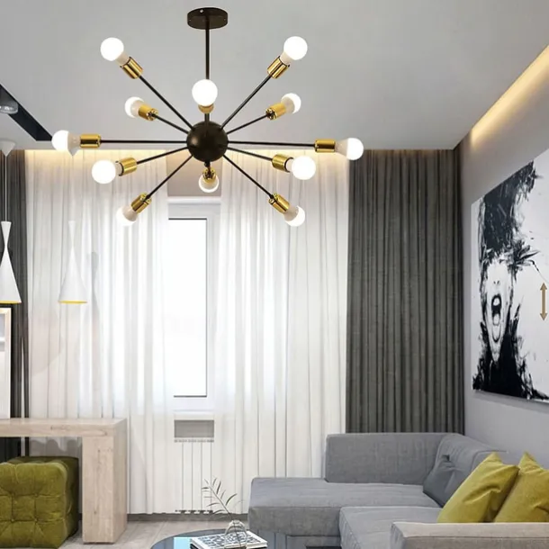 12 Bulbs 80 cm Chandelier Metal Sputnik Painted Finishes Contemporary Artistic 110-120V 220-240V