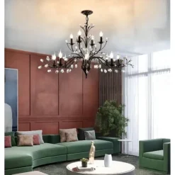 12 Bulbs 112 cm Mini Style Chandelier Metal Painted Finishes Retro / Traditional / Classic 110-120V / 220-240V