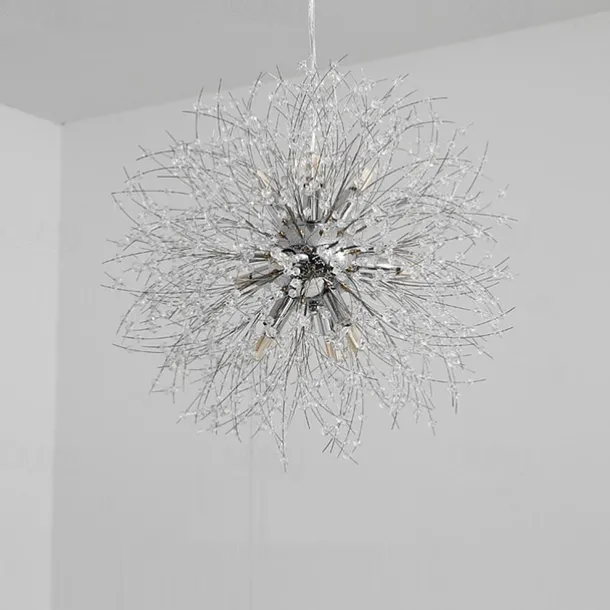 12 Bulbs Modern Electroplated Globe Chandeliers Firework Led Vintage Pendant Lights Living Room Dining Room G9 Bulb Base