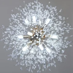 12 Bulbs Modern Electroplated Globe Chandeliers Firework Led Vintage Pendant Lights Living Room Dining Room G9 Bulb Base