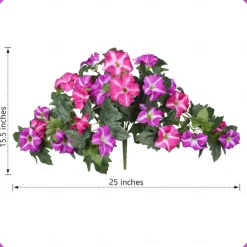 1 Bundle Artificial Flowers for Outdoors Spring Faux Morning Glory Look Real Silk Flowers for Outside Planter UV Resistant Fake Flowers for Home Garden Balcony Yard Porch Deco