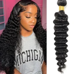 1 Bundle Hair Weaves Deep Wave Human Hair Extensions Human Hair