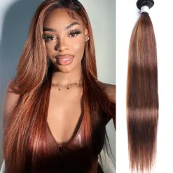 1 Bundle Human Hair Extension Hair T1B-4/30# Straight Hair 12-28 Inches