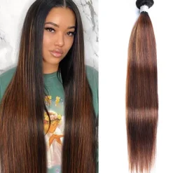 1 Bundle Human Hair Extension Hair T1B-4/30# Straight Hair 12-28 Inches