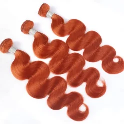 3 Bundle Human Hair Weaves Ginger Color Body Wave Human Hair 12-28 Inches