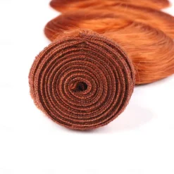3 Bundle Human Hair Weaves Ginger Color Body Wave Human Hair 12-28 Inches