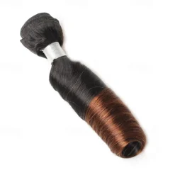 1 Bundle Of Human Hair T1B/4# Color Spring Curly Wave Human Hair 12-24 Inches