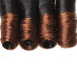 1 Bundle Of Human Hair T1B/4# Color Spring Curly Wave Human Hair 12-24 Inches