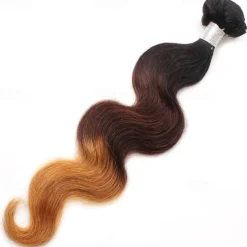 1 Bundle Real Human Hair Tricolor Bundle T1B/4/27# Body Wave Human Hair 14-24 Inches