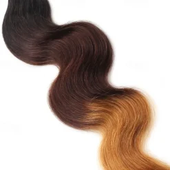 1 Bundle Real Human Hair Tricolor Bundle T1B/4/27# Body Wave Human Hair 14-24 Inches