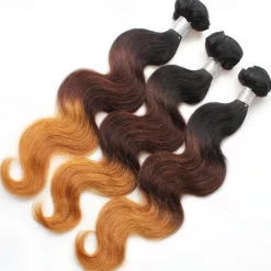 1 Bundle Real Human Hair Tricolor Bundle T1B/4/27# Body Wave Human Hair 14-24 Inches