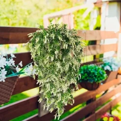 4 Bundles Artificial Lavender Hanging Flower Bouquet Vine Hanging Plants Fake Ivy Vine Leaves For Patio Home Bedroom Wedding Indoor Outdoor Wall Decor, Home Decor, Aesthetic Room Decor