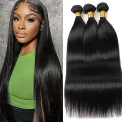 3 Bundles Hair Weaves Brazilian Human Hair Straight Hair Human Hair Extensions 8-28 Inch