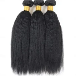 3 Bundles Hair Weaves Brazilian Hair Yaki Straight Human Hair Extensions 8-28 Inch