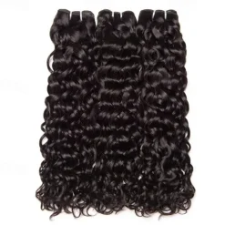 3 Bundles Hair Weaves Brazilian Hair Water Wave Human Hair Extensions Remy Human Hair 100% Remy Hair Weave Bundles 300 g Natural Color Hair Weaves / Hair Bulk Human Hair Extensions 8-28 inch Natural