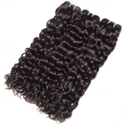 3 Bundles Hair Weaves Brazilian Hair Water Wave Human Hair Extensions Remy Human Hair 100% Remy Hair Weave Bundles 300 g Natural Color Hair Weaves / Hair Bulk Human Hair Extensions 8-28 inch Natural