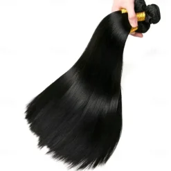 3 Bundles Hair Weaves Brazilian Hair Straight Human Hair Extensions Remy Human Hair 100% Remy Hair Weave Bundles Natural Color Hair Weaves / Hair Bulk Human Hair Extensions 8-28 inch Natural Color