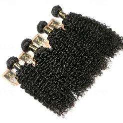 4 Bundles Hair Weaves Brazilian Hair Kinky Curly Human Hair Extensions Remy Human Hair 100% Remy Hair Weave Bundles 400 g Natural Color Hair Weaves / Hair Bulk Human Hair Extensions 8-28 inch Natural