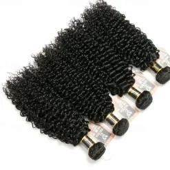 4 Bundles Hair Weaves Brazilian Hair Kinky Curly Human Hair Extensions Remy Human Hair 100% Remy Hair Weave Bundles 400 g Natural Color Hair Weaves / Hair Bulk Human Hair Extensions 8-28 inch Natural