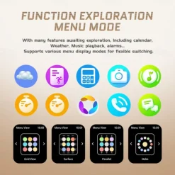 696 C28 Smart Watch 2.02 inch Smart Band Fitness Bracelet Bluetooth Pedometer Call Reminder Sleep Tracker Compatible with Android iOS Men Hands-Free Calls Message Reminder IP 67 42mm Watch Case