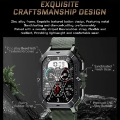 696 C28 Smart Watch 2.02 inch Smart Band Fitness Bracelet Bluetooth Pedometer Call Reminder Sleep Tracker Compatible with Android iOS Men Hands-Free Calls Message Reminder IP 67 42mm Watch Case