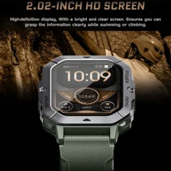 696 C28 Smart Watch 2.02 inch Smart Band Fitness Bracelet Bluetooth Pedometer Call Reminder Sleep Tracker Compatible with Android iOS Men Hands-Free Calls Message Reminder IP 67 42mm Watch Case