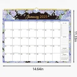 2025 Calendar with Holidays 2025 Monthly Wall Calendar Floral Calendar 2025 January to December Monthly Calendar with Thick Paper