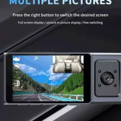 3 Channel Dash Cam Front And Rear Inside 1080P Dash IR Night Vision Loop Recording Car DVR Camera With 3 Inch IPS Screen 3 Cameras Car Dashcam