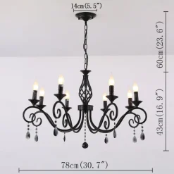 51/78 cm Candle Style Chandelier LED Metal Vintage Style Classic Basic Painted Finishes Traditional Country 220-240V