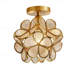 20 cm Ceiling Light LED Flower Design Pendant Lantern Design Glass Brass Modern 220-240V